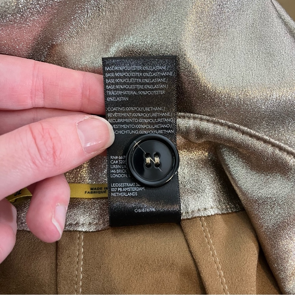 MAEVE x ANTHROPOLOGIE The Colette Metallic Faux Leather Cropped Wide-Leg Pants - Picture 10 of 11